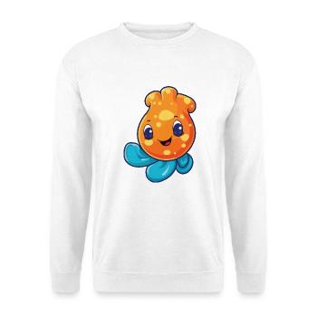 Sea Squirt Cartoon Kawaii Aquarell Illustration - Unisex Pullover - Weiß - Vorne - Alina (178cm) & Michal (187cm)