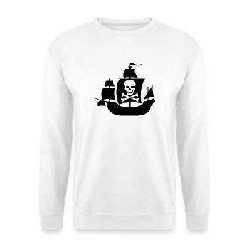 PIRAT FREIBEUTER KAPITÄN MATROSE PIRA - Unisex Pullover - Weiß - Vorne - Alina (178cm) & Michal (187cm)