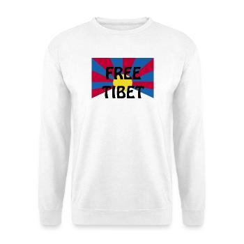 free tibet - Unisex Pullover - Weiß - Vorne - Alina (178cm) & Michal (187cm)