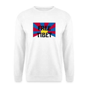 free tibet - Unisex Pullover - Weiß - Vorne - Alina (178cm) & Michal (187cm)