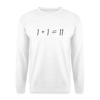 1 + 1 = 11 - Unisex Pullover - Weiß - Vorne - Alina (178cm) & Michal (187cm)