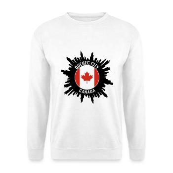Quebec City Skyline Kanada Flagge Reisesouvenir - Unisex Pullover - Weiß - Vorne - Alina (178cm) & Michal (187cm)