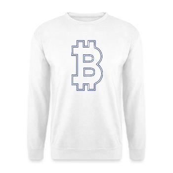 Bitcoin bitcoin BITCOIN Bitcoin - Unisex Pullover - Weiß - Vorne - Alina (178cm) & Michal (187cm)