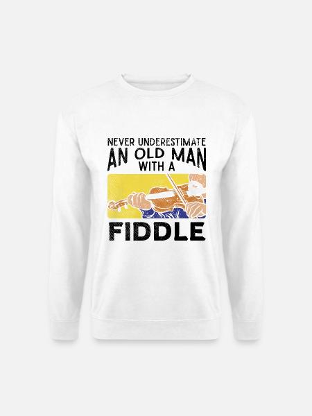 Violinist Alter Mann - Unisex Pullover - Weiß