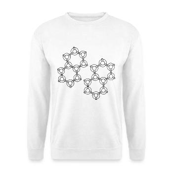 Hexa-Design - Unisex Pullover - Weiß - Vorne - Alina (178cm) & Michal (187cm)