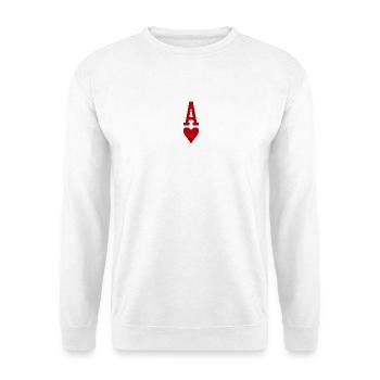 Poker Playing Card Heart As - Sweat-shirt Unisexe - blanc - Devant