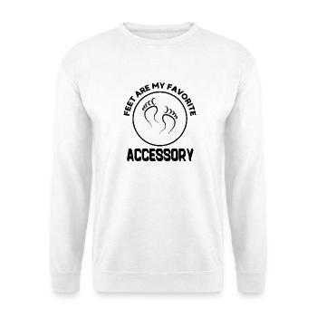 Füße sind mein liebstes Accessoire - Unisex Pullover - Weiß - Vorne - Alina (178cm) & Michal (187cm)