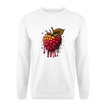Zweifarbige tropfende Himbeere - Unisex Pullover - Weiß - Vorne