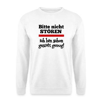 Bitte nicht stören! - Unisex Pullover - Weiß - Vorne - Alina (178cm) & Michal (187cm)