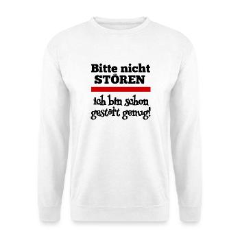 Bitte nicht stören! - Unisex Pullover - Weiß - Vorne - Alina (178cm) & Michal (187cm)