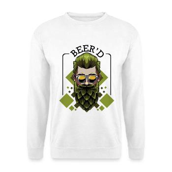 Beer‘d Bier Brauen Bart Wortspiel Brauer Geschenk - Unisex Pullover - Weiß - Vorne