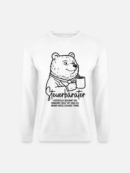 Steuerberater Bär Kaffeetasse Kaffee Steuerbärater - Unisex Pullover - Weiß