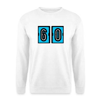 60. 60. GEBURTSTAG. GEBURTSTAG 60 JAHRE. 60 - Unisex Pullover - Weiß - Vorne - Alina (178cm) & Michal (187cm)