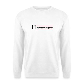 aufrecht lagern - Unisex Pullover - Weiß - Vorne - Alina (178cm) & Michal (187cm)