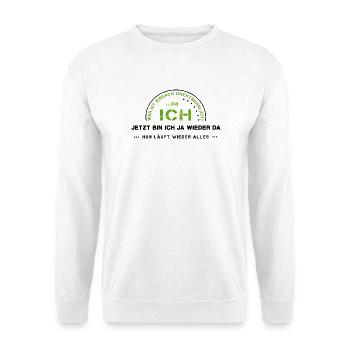 Egoist selbstverliebt Ich - Unisex Pullover - Weiß - Vorne - Alina (178cm) & Michal (187cm)