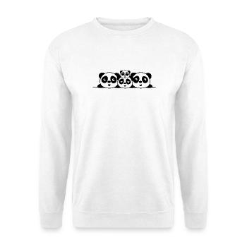 Familie Pandas 2 Eltern 2 Kinder - Unisex Pullover - Weiß - Vorne