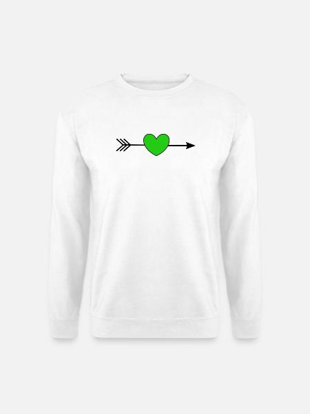 grünes Herz mit Pfeil Herzen grün Paare - Unisex Pullover - Weiß