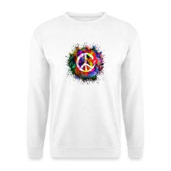 Frieden Harmonie - Unisex Pullover - Weiß - Vorne - Alina (178cm) & Michal (187cm)