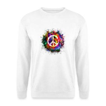 Frieden Harmonie - Unisex Pullover - Weiß - Vorne - Alina (178cm) & Michal (187cm)