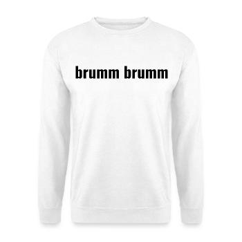 brumm brumm - Unisex Pullover - Weiß - Vorne - Alina (178cm) & Michal (187cm)