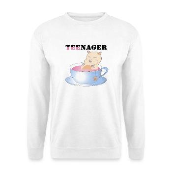 Teenager, Tee-Nager - Unisex Pullover - Weiß - Vorne - Alina (178cm) & Michal (187cm)