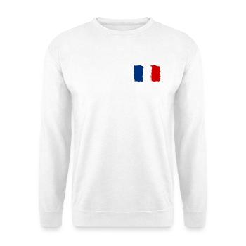 Frankreich Flagge used look - Unisex Pullover - Weiß - Vorne - Alina (178cm) & Michal (187cm)