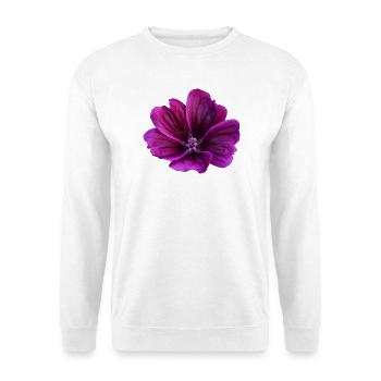 Malve violette Blüte - Unisex Pullover - Weiß - Vorne - Alina (178cm) & Michal (187cm)