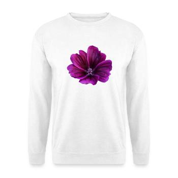 Malve violette Blüte - Unisex Pullover - Weiß - Vorne - Alina (178cm) & Michal (187cm)