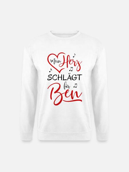 Mein Herz schlägt für Ben - Unisex Pullover - Weiß
