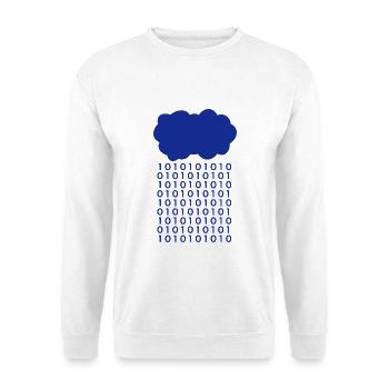 Bit Regen Wolke Informatiker - Unisex Pullover - Weiß - Vorne - Alina (178cm) & Michal (187cm)