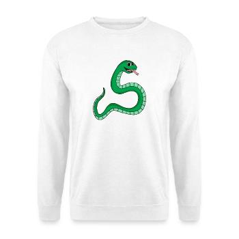 Schlange - Unisex Pullover - Weiß - Vorne - Alina (178cm) & Michal (187cm)