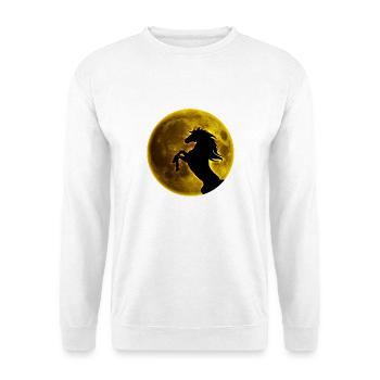 Vollmond Pferd - Unisex Pullover - Weiß - Vorne - Alina (178cm) & Michal (187cm)