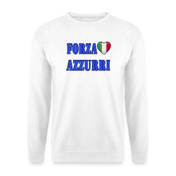Forza Azzurri Italien Trikot - Unisex Pullover - Weiß - Vorne - Alina (178cm) & Michal (187cm)