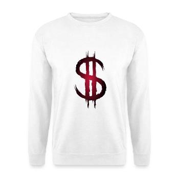 Dollarzeichen Dollar Geld Symbol - Unisex Pullover - Weiß - Vorne - Alina (178cm) & Michal (187cm)