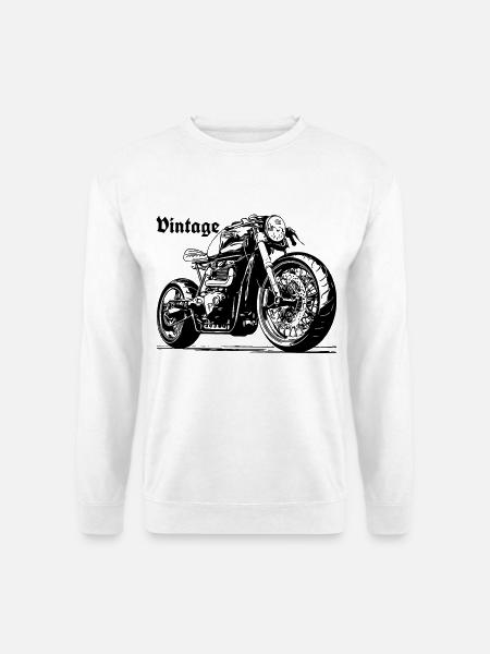 Moto Lineart Cruiser Silhouette - Unisex Pullover - Weiß