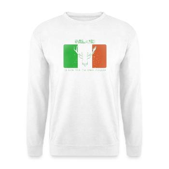 IRLAND WILDLIFE Fahne Irland - Unisex Pullover - Weiß - Vorne - Alina (178cm) & Michal (187cm)