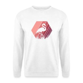 Flamingo - Unisex Pullover - Weiß - Vorne - Alina (178cm) & Michal (187cm)