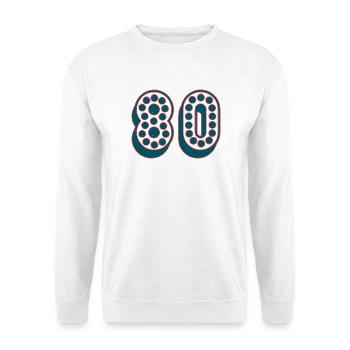 80. 80 JAHRE. 80-JÄHRIGES JUBILÄUM. 80. GEBURTSTAG. - Unisex Pullover - Weiß - Vorne
