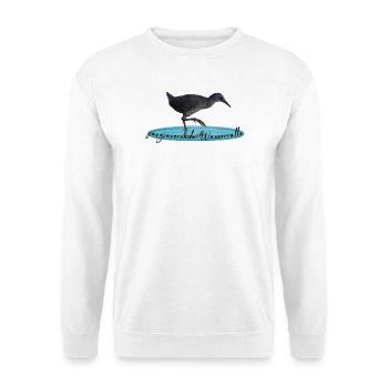 Wasserralle Ralle - Unisex Pullover - Weiß - Vorne - Alina (178cm) & Michal (187cm)
