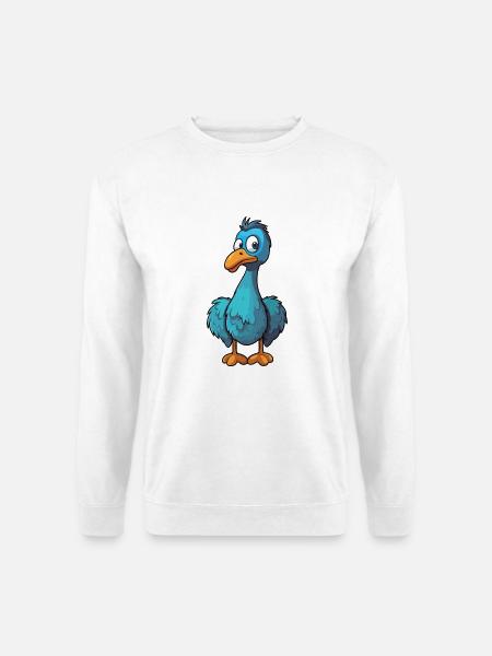 Dodo-Vogel-Karikatur-Kawaii-Aquarell-Illustration - Unisex Pullover - Weiß