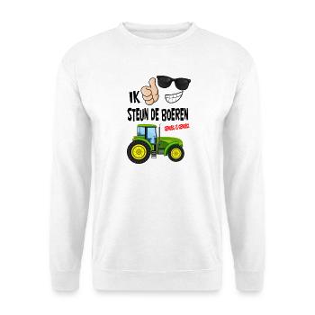 Bauern protestieren mit genug ist genug für die Bauern - Unisex Pullover - Weiß - Vorne - Alina (178cm) & Michal (187cm)
