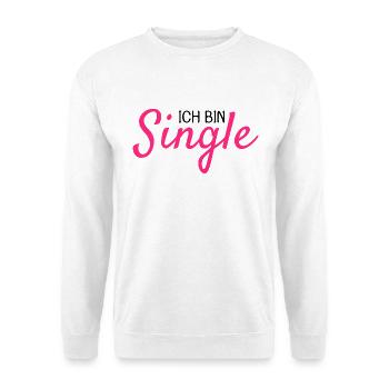 Ich bin Single - Unisex Pullover - Weiß - Vorne - Alina (178cm) & Michal (187cm)
