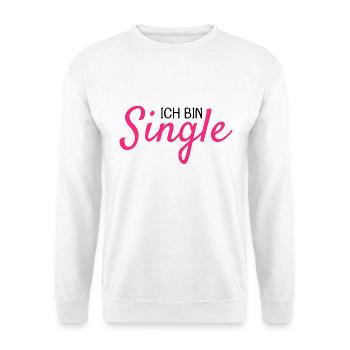 Ich bin Single - Unisex Pullover - Weiß - Vorne - Alina (178cm) & Michal (187cm)