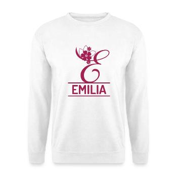 EMILIA Vorname - Unisex Pullover - Weiß - Vorne - Alina (178cm) & Michal (187cm)