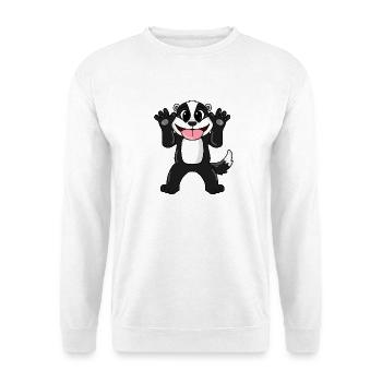 Dachs - Unisex Pullover - Weiß - Vorne - Alina (178cm) & Michal (187cm)