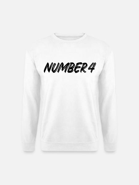 Number 4 - vier - vierter - vierte - 4 - Nummer 4 - Unisex Pullover - Weiß