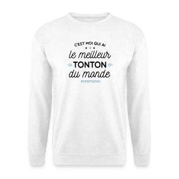 Bester Onkel - Superonkel - Unisex Pullover - Weiß - Vorne - Alina (178cm) & Michal (187cm)