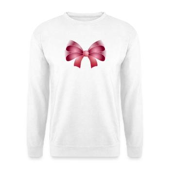 Elegante Schleife in rosa - Unisex Pullover - Weiß - Vorne - Alina (178cm) & Michal (187cm)