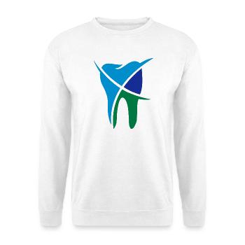 Zahn 3-farbig - Unisex Pullover - Weiß - Vorne - Alina (178cm) & Michal (187cm)