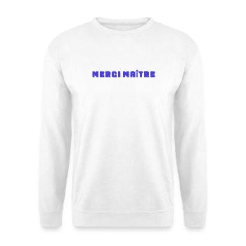 MEISTER. VIELEN DANK. DANKE, MEISTER. MEISTER. MEISTER-GESCHENK - Unisex Pullover - Weiß - Vorne - Alina (178cm) & Michal (187cm)